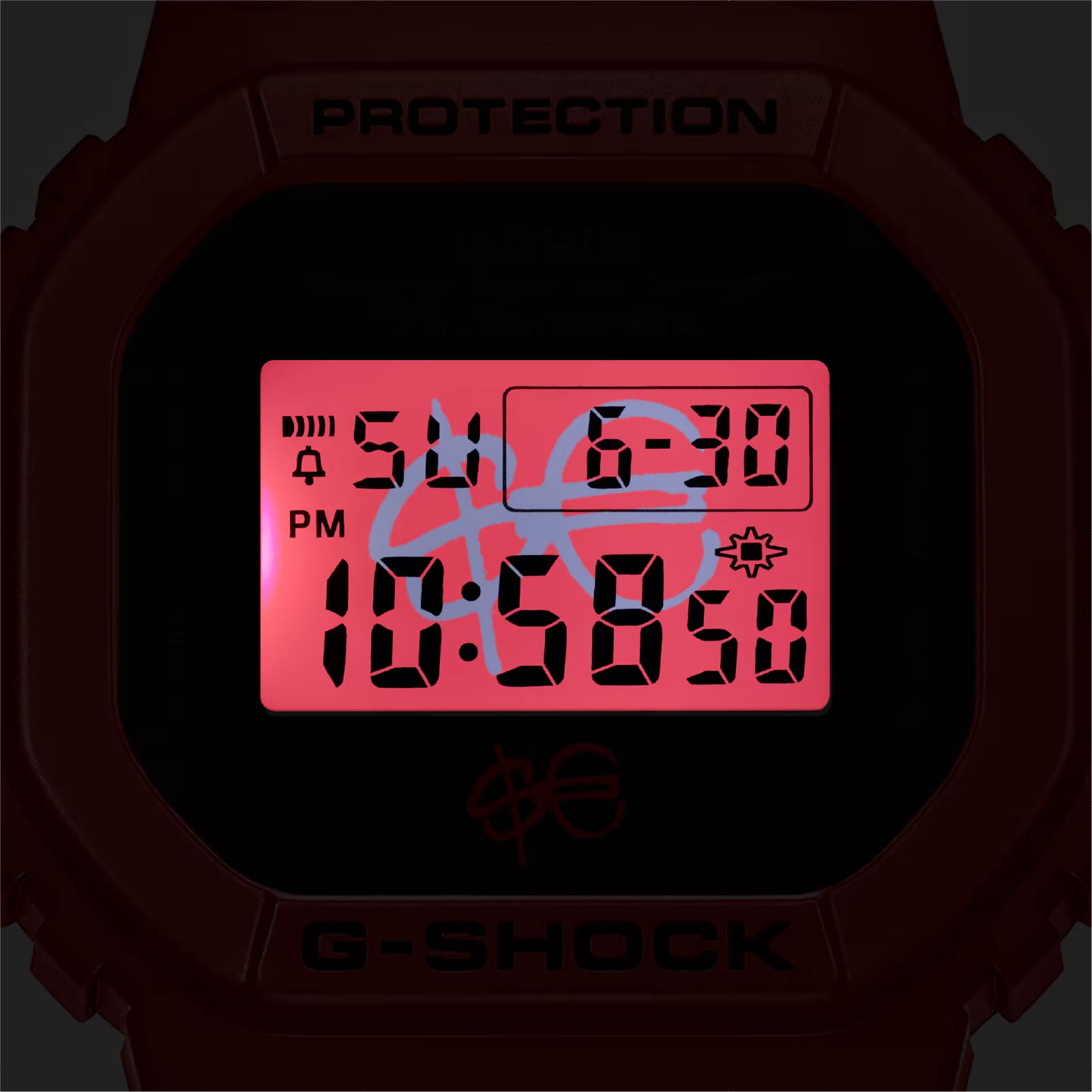 Orologio digitale G-SHOCK collaborazione Sfera Ebbasta rosso MISURA UNICA
