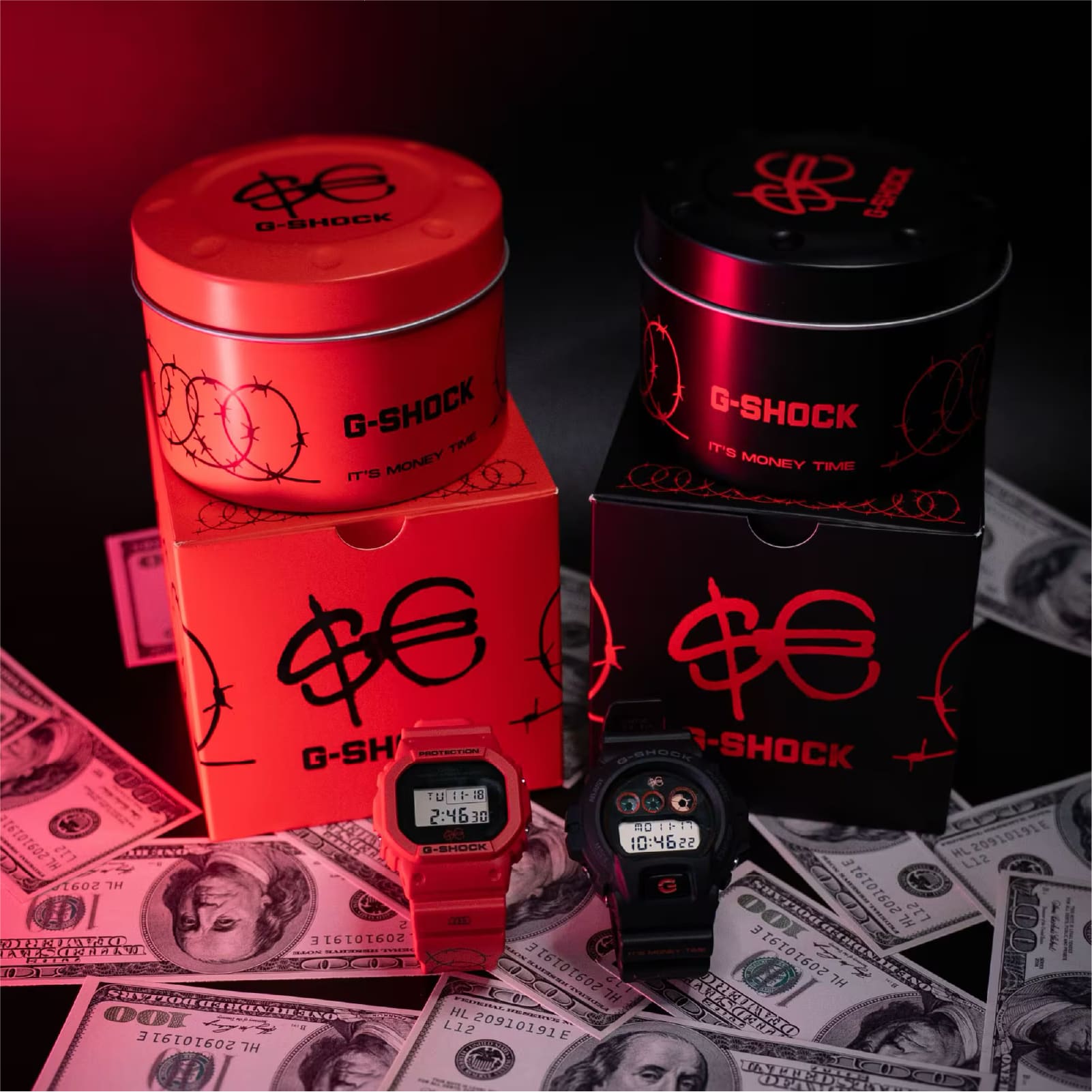 Orologio digitale G-SHOCK collaborazione Sfera Ebbasta rosso MISURA UNICA
