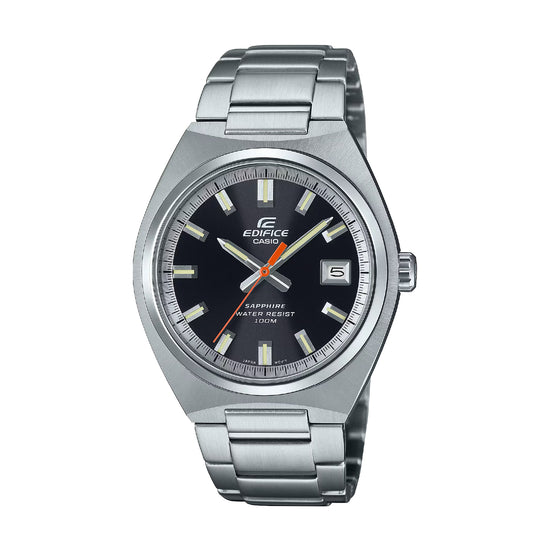 Orologio solo tempo Casio in acciaio con quadrante nero MISURA UNICA