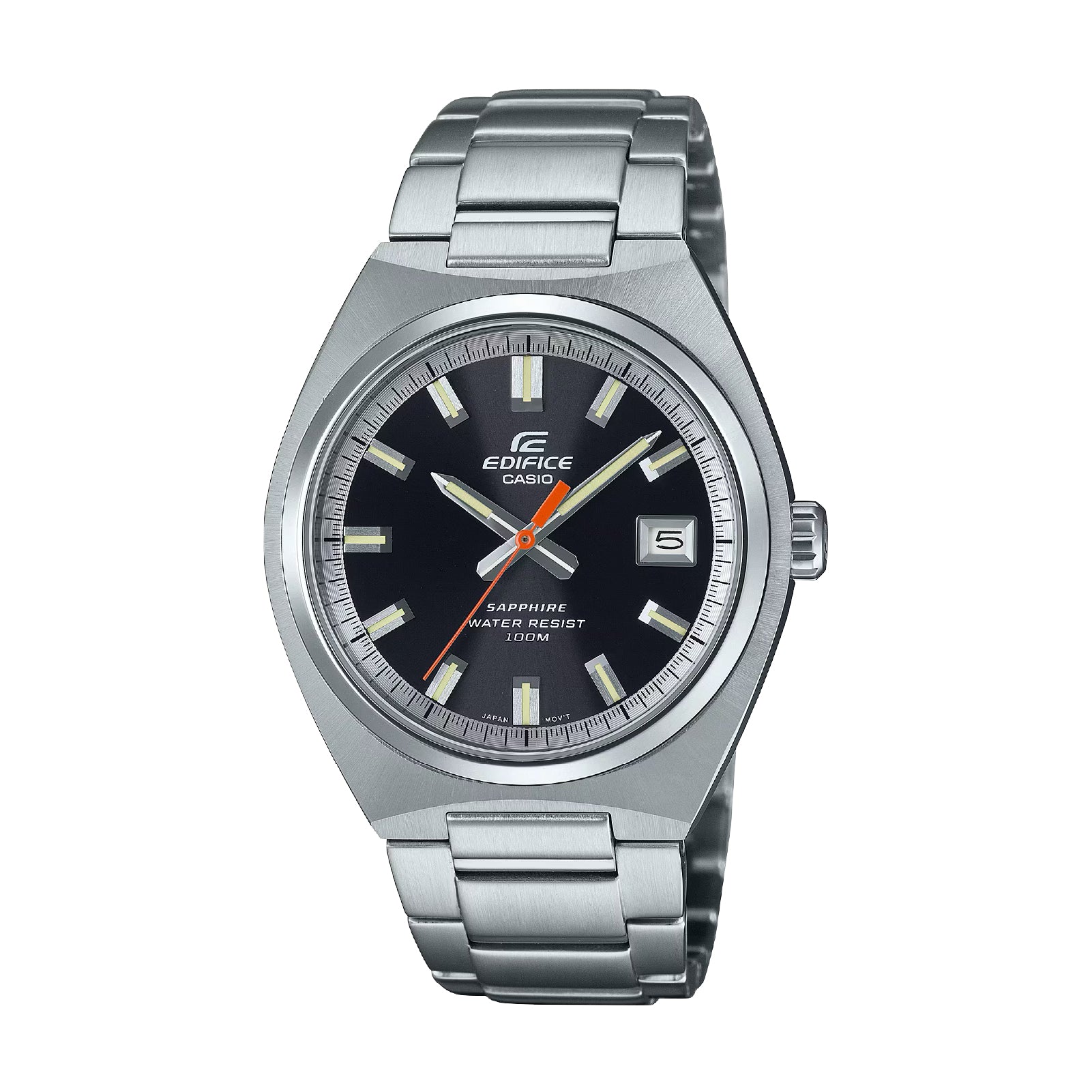 Orologio solo tempo Casio in acciaio con quadrante nero MISURA UNICA
