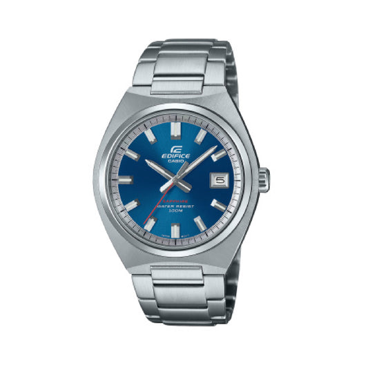 Orologio solo tempo Casio in acciaio con quadrante blu MISURA UNICA