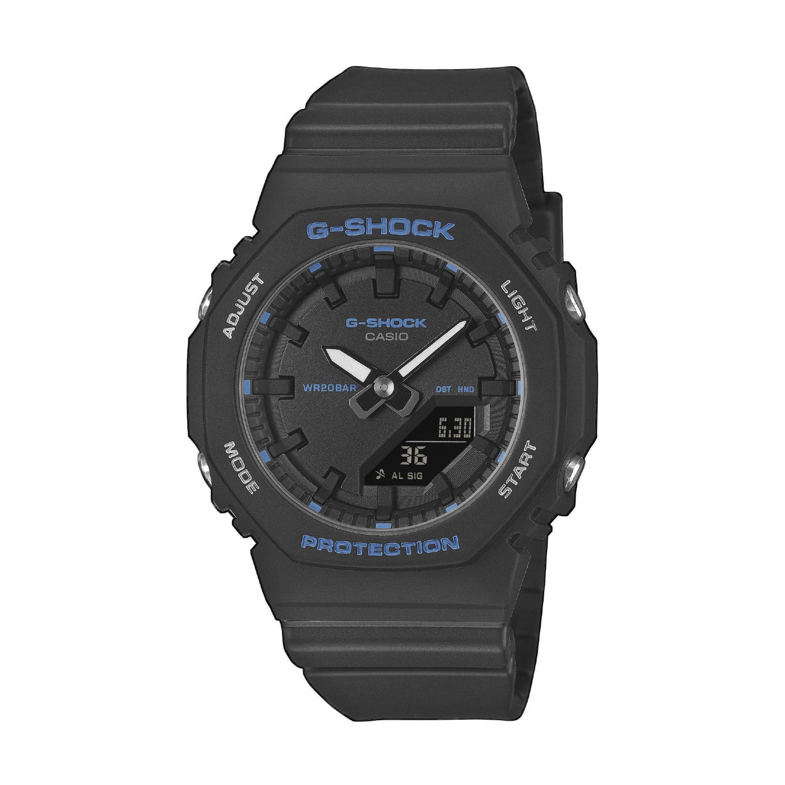 Orologio analogico e digitale G-Shock grigio e dettagli blu MISURA UNICA