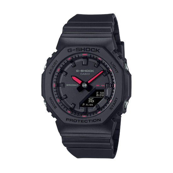 Orologio Casio analogico digitale in resina nero con dettagli rossi MISURA UNICA