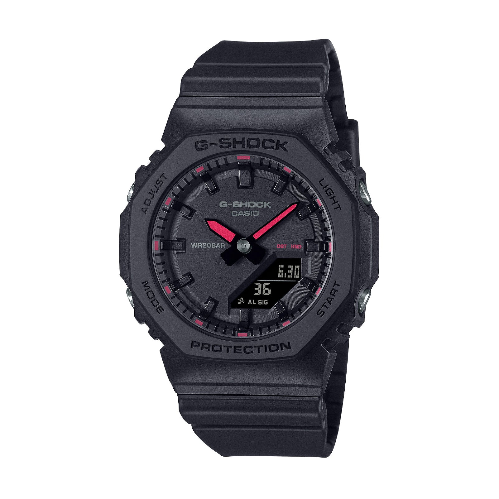 Orologio Casio analogico digitale in resina nero con dettagli rossi MISURA UNICA