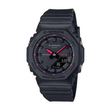 Orologio Casio analogico digitale in resina nero con dettagli rossi MISURA UNICA