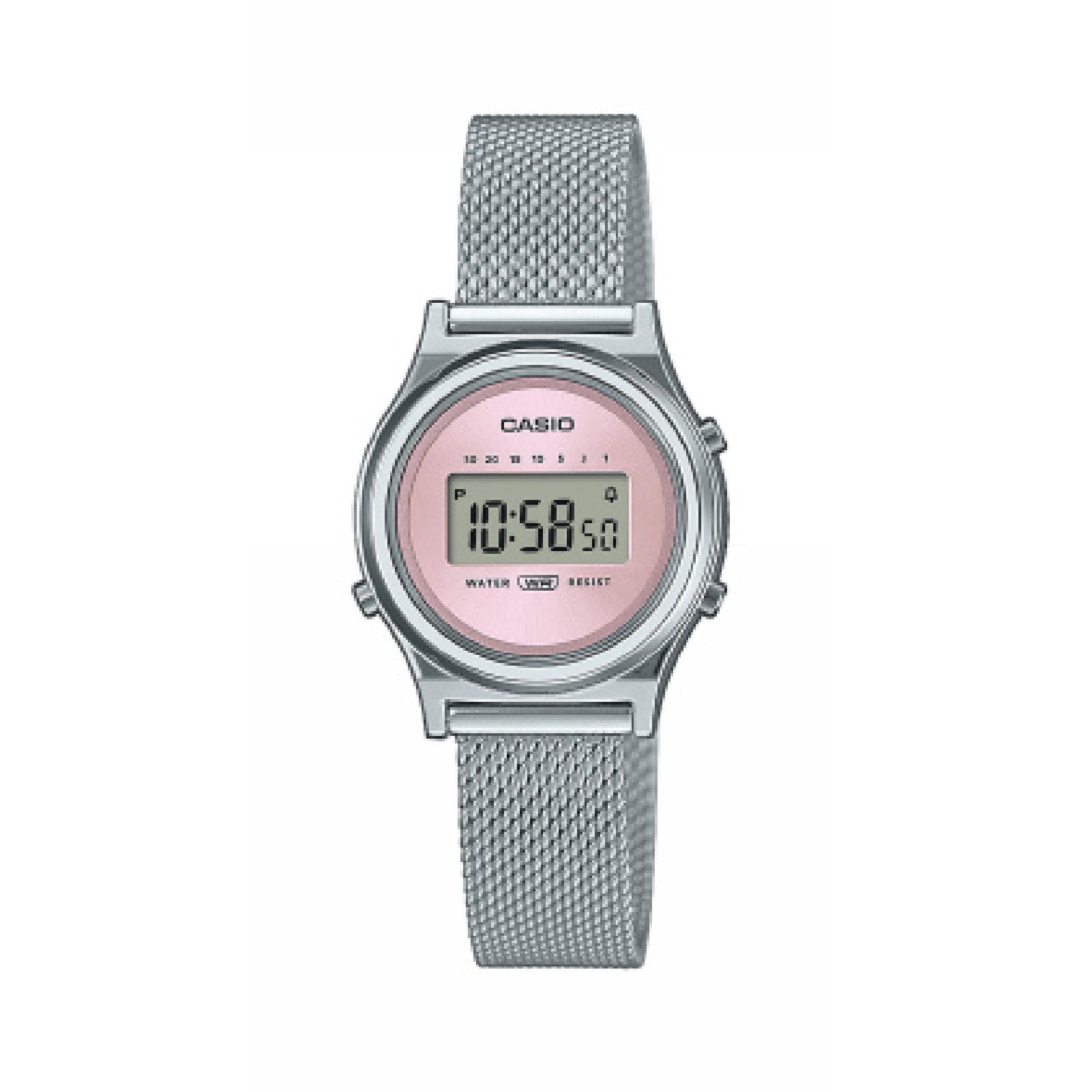 Orologio digitale Casio Vintage in acciaio argento e rosa CA.LA700WEM4AEF