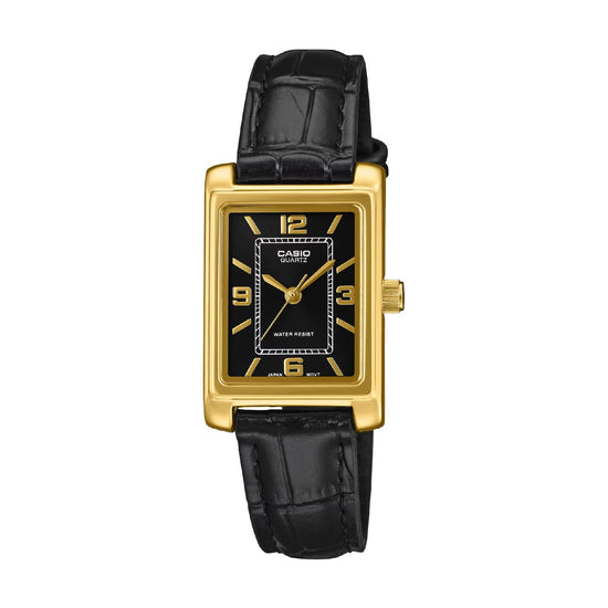 Orologio Casio Timeless con cinturino in pelle unisex MISURA UNICA