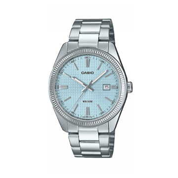 Orologio analogico Casio Timeless in acciaio argento e azzurro CA.MTP1302PE2AV