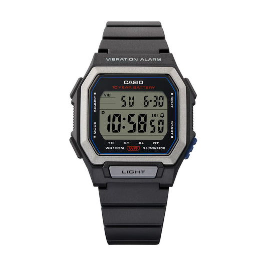Orologio Casio Timeless con cinturino in resina nera unisex MISURA UNICA