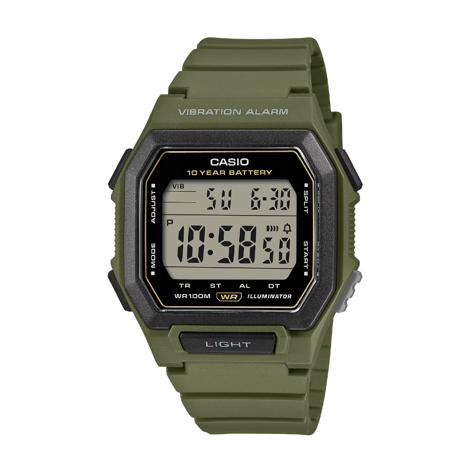 Orologio Casio Timeless con cinturino in resina verde unisex MISURA UNICA