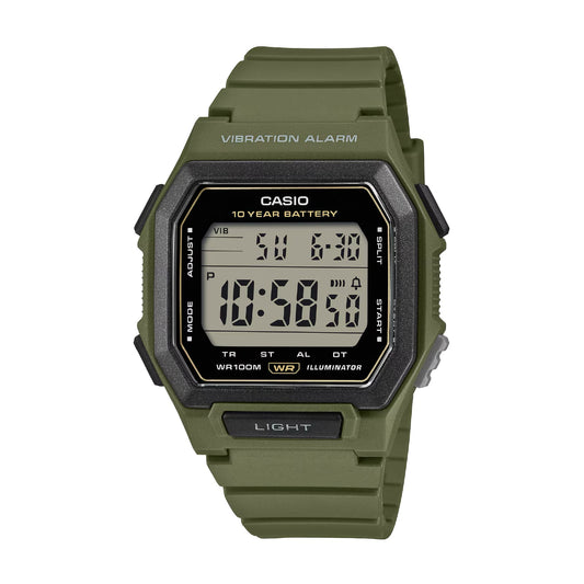 Orologio Casio Timeless con cinturino in resina verde unisex MISURA UNICA