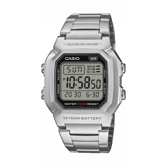 Orologio digitale Casio cassa in resina e bracciale acciaio MISURA UNICA