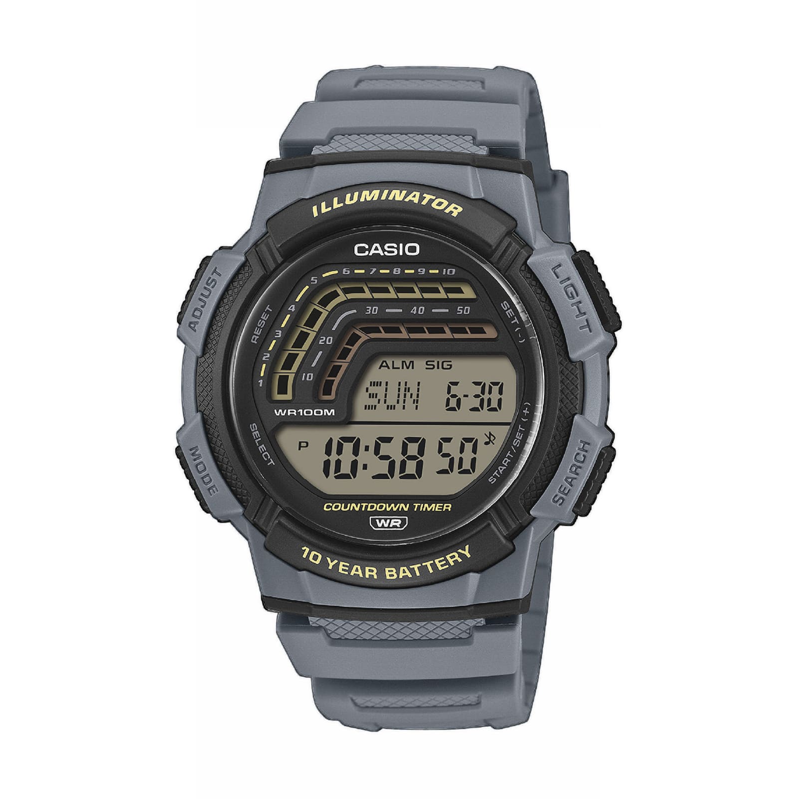 Orologio Casio Collection con cinturino grigio e cassa 45 mm MISURA UNICA