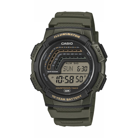 Orologio Casio Collection con cinturino verde e cassa 45 mm MISURA UNICA
