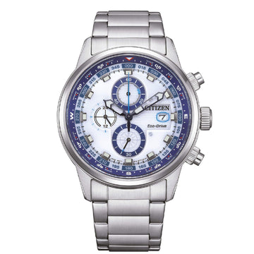 Orologio cronografo uomo Citizen Sporty in acciaio con quadrante bianco 42mm CA0860-80A-1