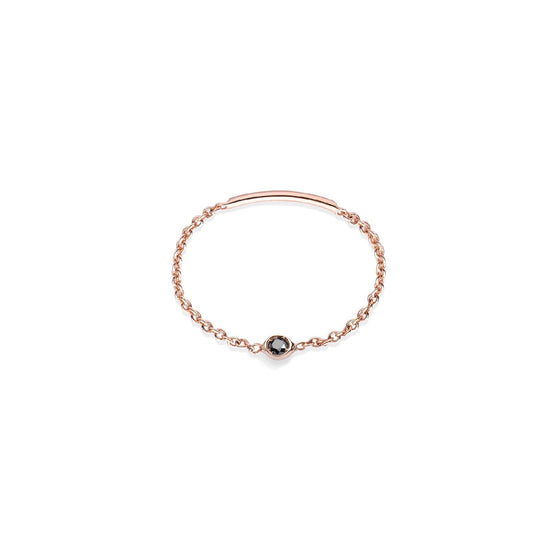 Anello morbido Burato Solitaire donna in oro rosa arco e diamante nero 0,03ct CA395-1