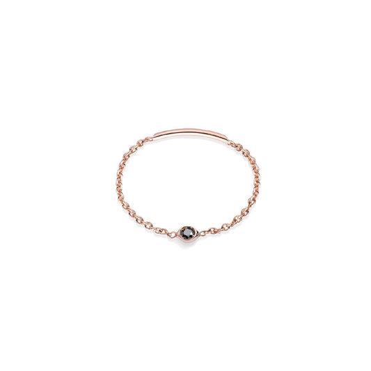 Anello morbido Burato Solitaire donna in oro rosa arco e diamante nero 0,03ct CA395-1
