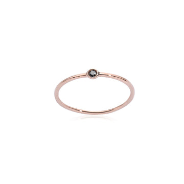 Anello solitario Burato Solitaire donna in oro rosa e diamante nero 0,03ct CA396-1