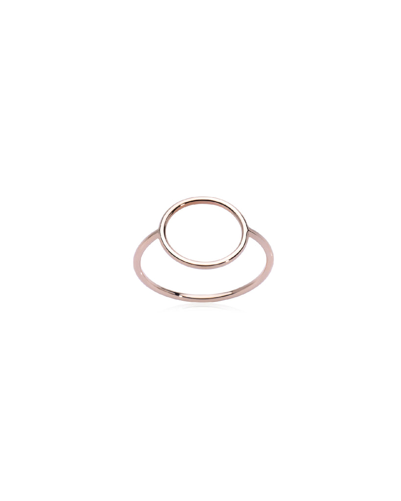 Anello della collezione Burato Linee ed Archi da donna in oro rosa 18kt con un cerchio al centro CA398