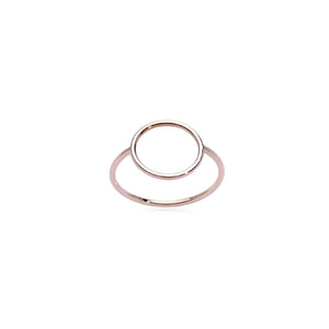 Anello della collezione Burato Linee ed Archi da donna in oro rosa 18kt con un cerchio al centro CA398
