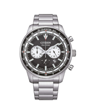 Orologio cronografo da uomo Citizen Outdoor con cassa 44 mm e bracciale in acciaio con quadrante nero CA4500-91E