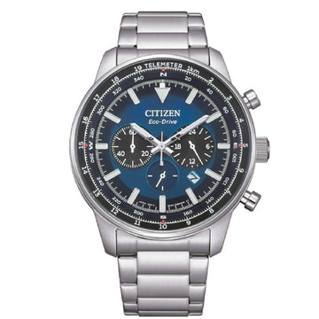 Orologio cronografo uomo Citizen Outdoor in acciaio con quadrante blu 44mm CA4500-91L-1