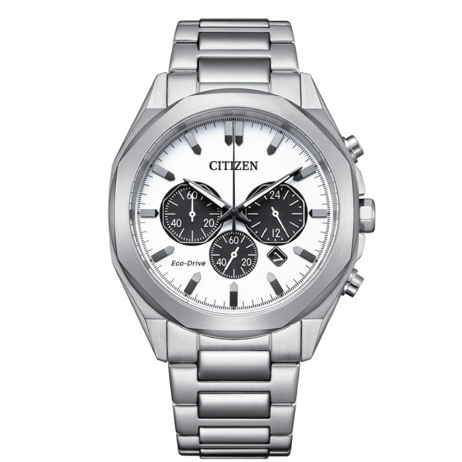 Orologio crono uomo Citizen Modern Classic in acciaio con quadrante bianco 41mm CA4590-81A-1