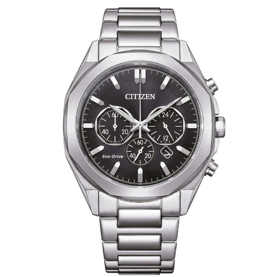 Orologio crono uomo Citizen Modern Classic in acciaio con quadrante nero 41mm CA4590-81E-1