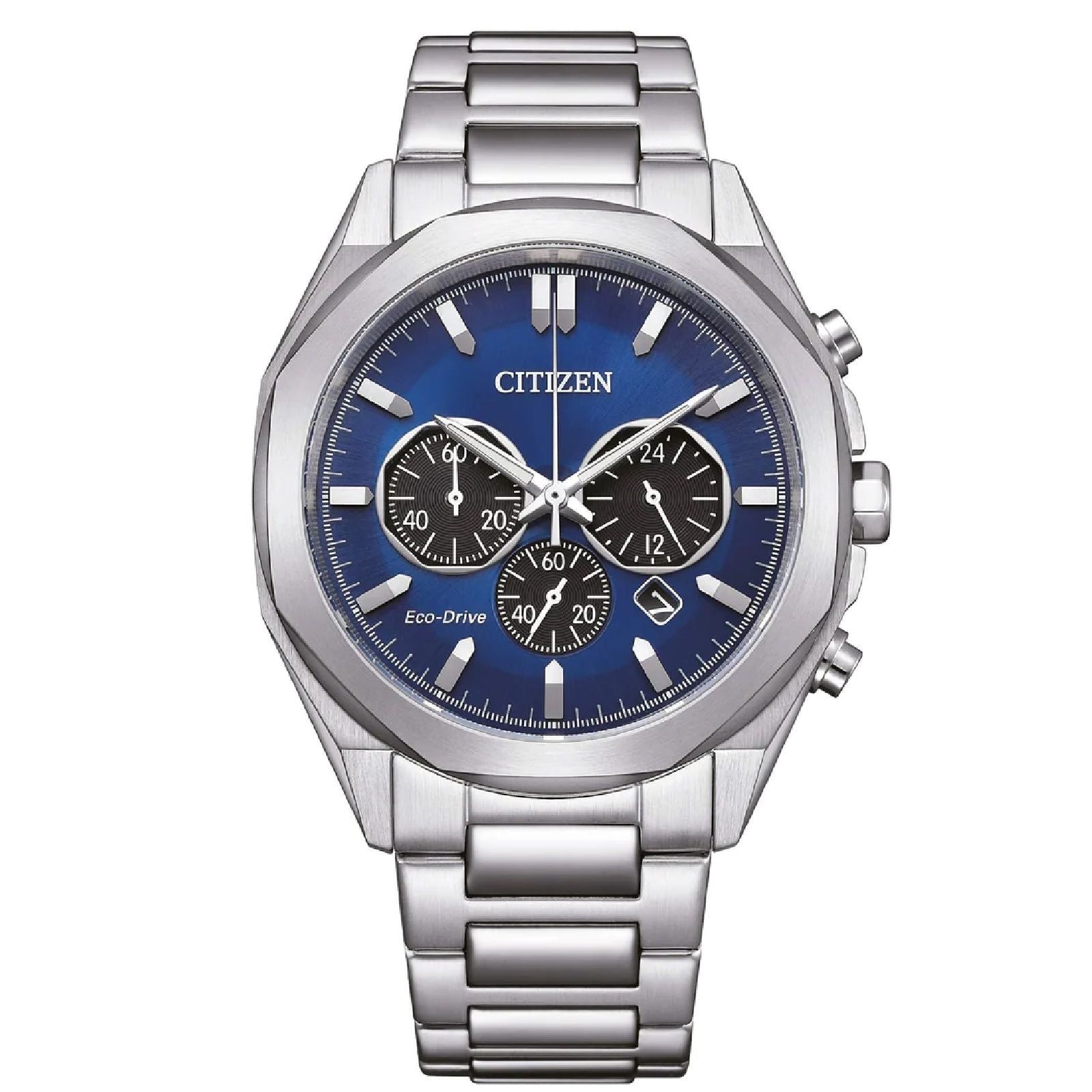 Orologio crono uomo Citizen Modern Classic in acciaio con quadrante blu 41mm CA4590-81L-1