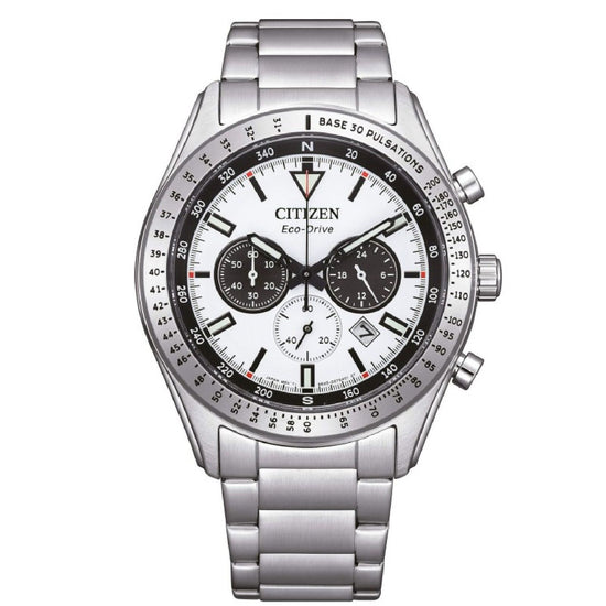 Orologio cronografo uomo Citizen Outdoor in acciaio con quadrante bianco 43mm CA4600-89A-1