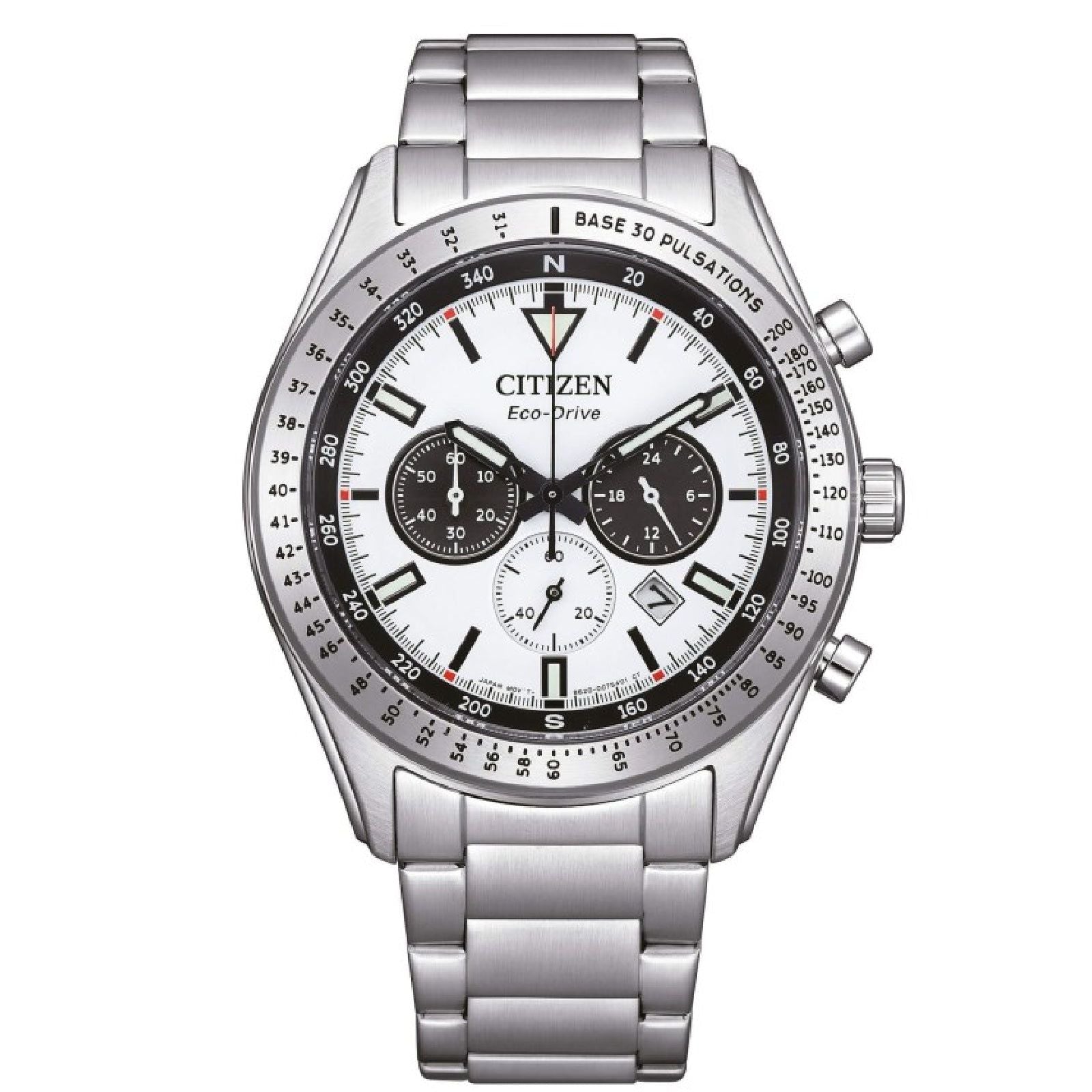 Orologio cronografo uomo Citizen Outdoor in acciaio con quadrante bianco 43mm CA4600-89A-1