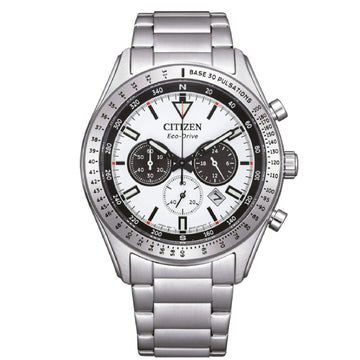 Orologio cronografo uomo Citizen Outdoor in acciaio con quadrante bianco 43mm CA4600-89A-1
