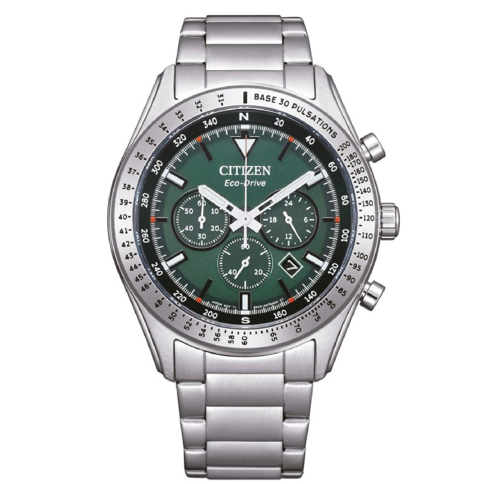 Orologio cronografo uomo Citizen Outdoor in acciaio con quadrante verde 43mm CA4600-89X-1
