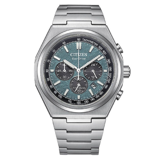 Orologio crono uomo Citizen in titanio quadrante verde 42mm CA4610-85X-1