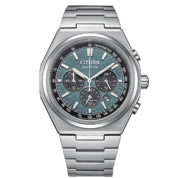 Orologio crono uomo Citizen in titanio quadrante verde 42mm CA4610-85X-1