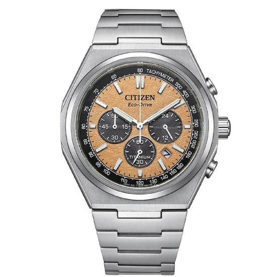 Orologio crono uomo Citizen in titanio quadrante beige 42mm CA4610-85Z-1