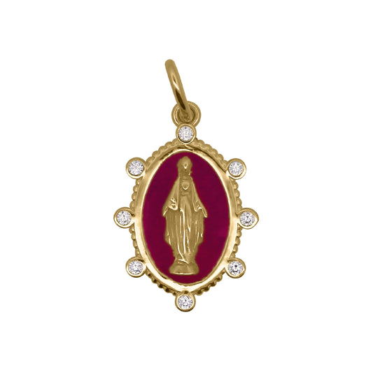 Charm Bar Rue Des Mille Madonnina argento smaltato burgundy