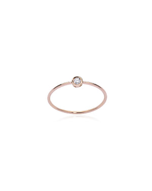 Anello solitario della collezione Burato Solitaire da donna in oro rosa 18kt con diamante di carati 0,05 CB373