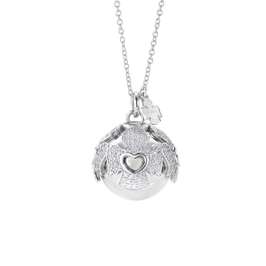 Collana donna Amen Chiama Angeli argento angeli zirconi sfera bianca CCABBBZ-1
