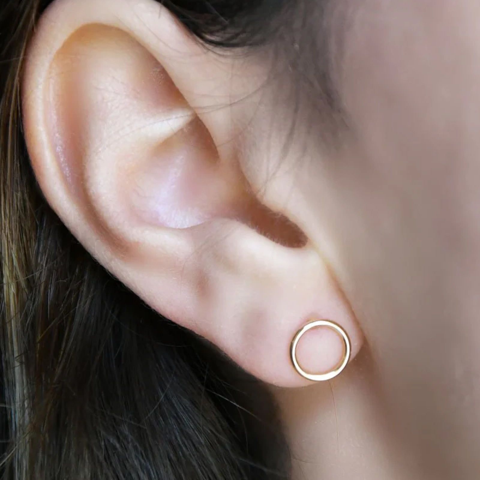 Mono orecchino donna Burato Linee ed Archi oro rosa cerchio 8mm CD228-2