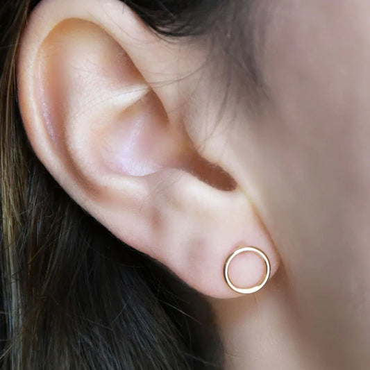 Mono orecchino donna Burato Linee ed Archi oro rosa cerchio 8mm CD228-2