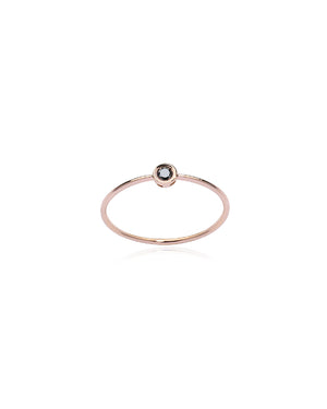 Anello solitario della collezione Burato Solitaire da donna in oro rosa 18kt con diamante nero di carati 0,05 CD266