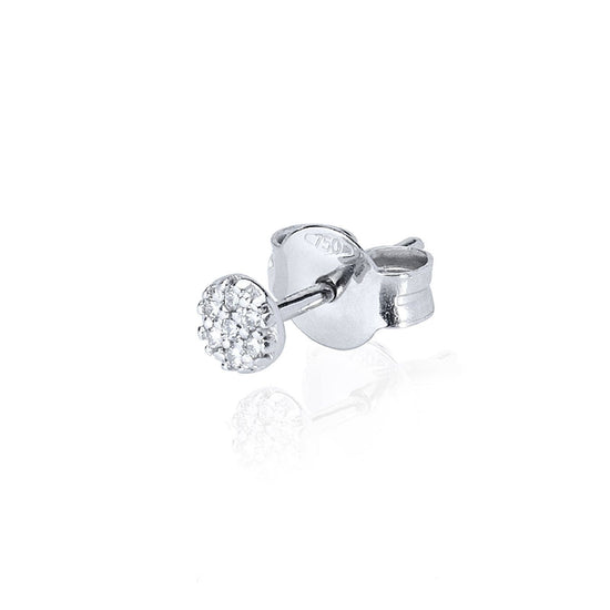 Mono orecchino Burato Paillettes donna oro bianco diamanti 0,04ct CD800-1