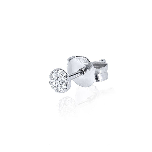 Mono orecchino Burato Paillettes donna oro bianco diamanti 0,04ct CD800-1