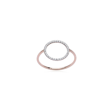Anello Burato Linee ed Archi donna oro rosa cerchio e diamanti 0,16ct CH930-1