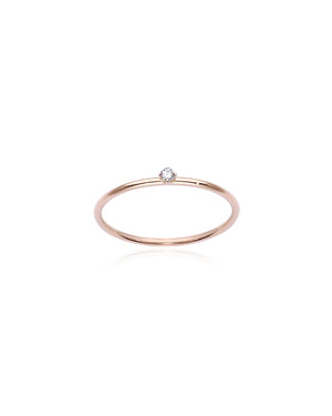Anello solitario della collezione Burato Solitaire da donna in oro rosa 18kt con diamante 0,03ct CL436