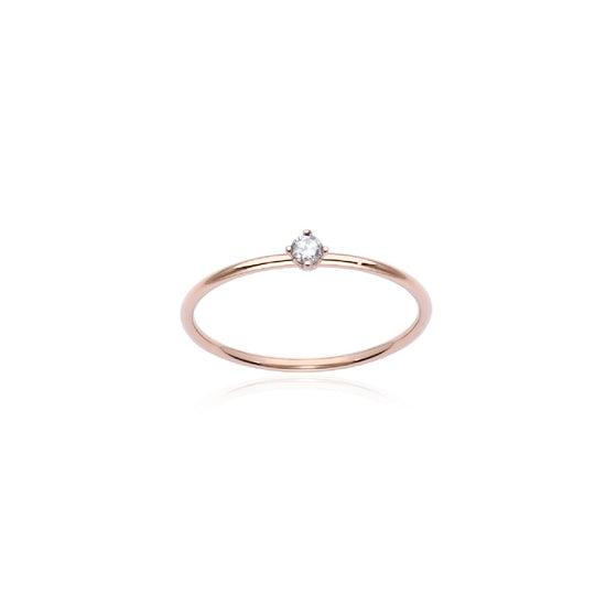 Anello solitario Burato Solitaire donna oro rosa e diamante 0,05ct CL438-1