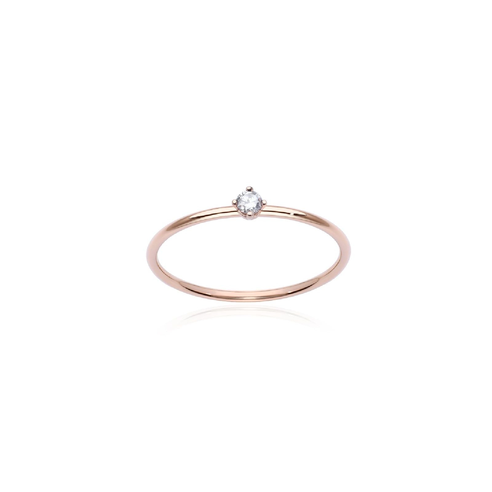 Anello solitario Burato Solitaire donna oro rosa e diamante 0,05ct CL438-1