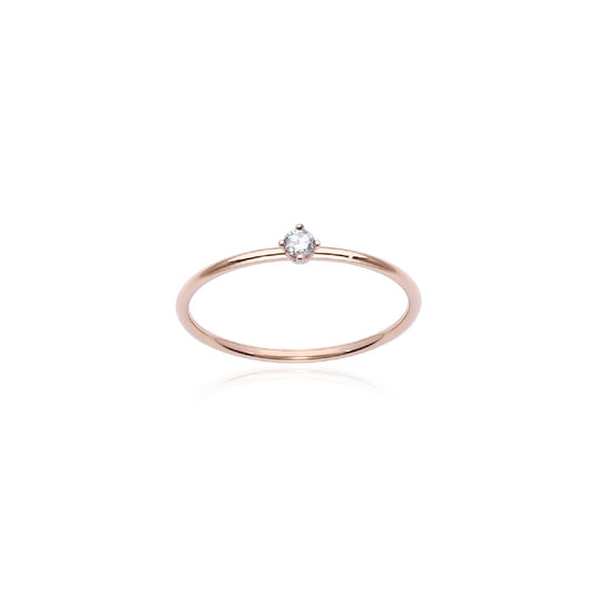 Anello solitario Burato Solitaire donna oro rosa e diamante 0,05ct CL438-1