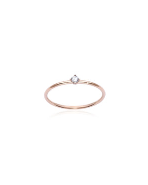 Anello solitario della collezione Burato Solitaire da donna in oro rosa 18kt con diamante 0,05ct CL438